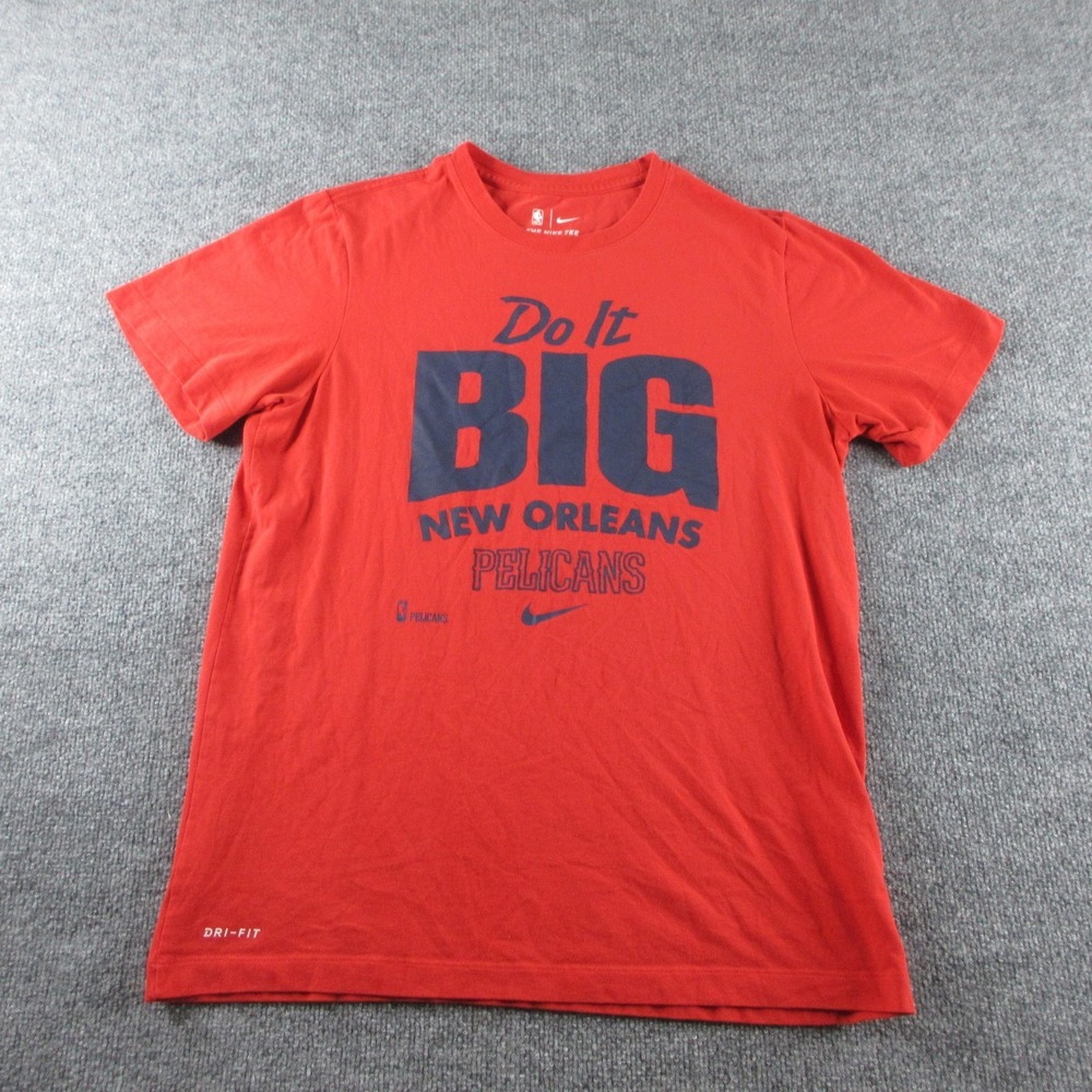 New Orleans Pelicans Shirt Mens L Red NBA Basketball Nike Dri-FIT Graphic Tee